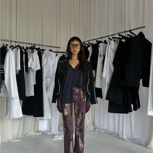 Dead stock vintage 90’s Italian Marbled Purple Pants